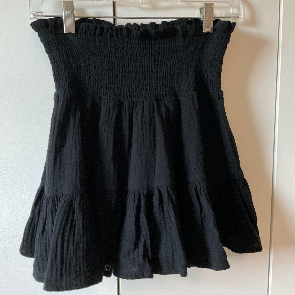 Vanilla Star Black Ruffled Mini Skirt